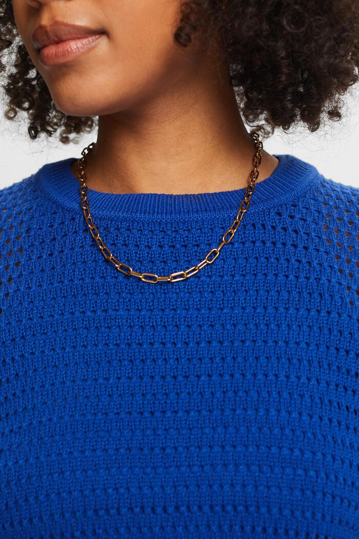 Pullover in mesh, BRIGHT BLUE, detail image number 3