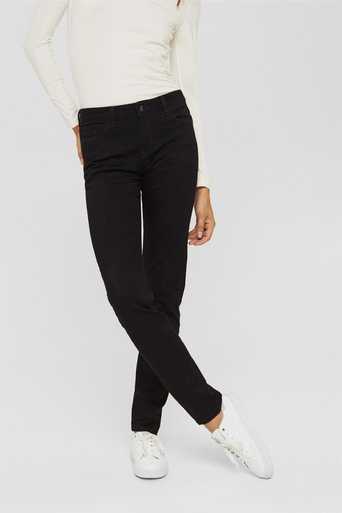 Jeans stretch in misto cotone biologico, BLACK RINSE, detail image number 0