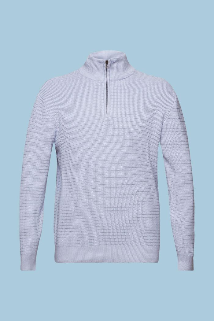 Pullover in maglia di cotone strutturata, LIGHT BLUE LAVENDER, detail image number 6