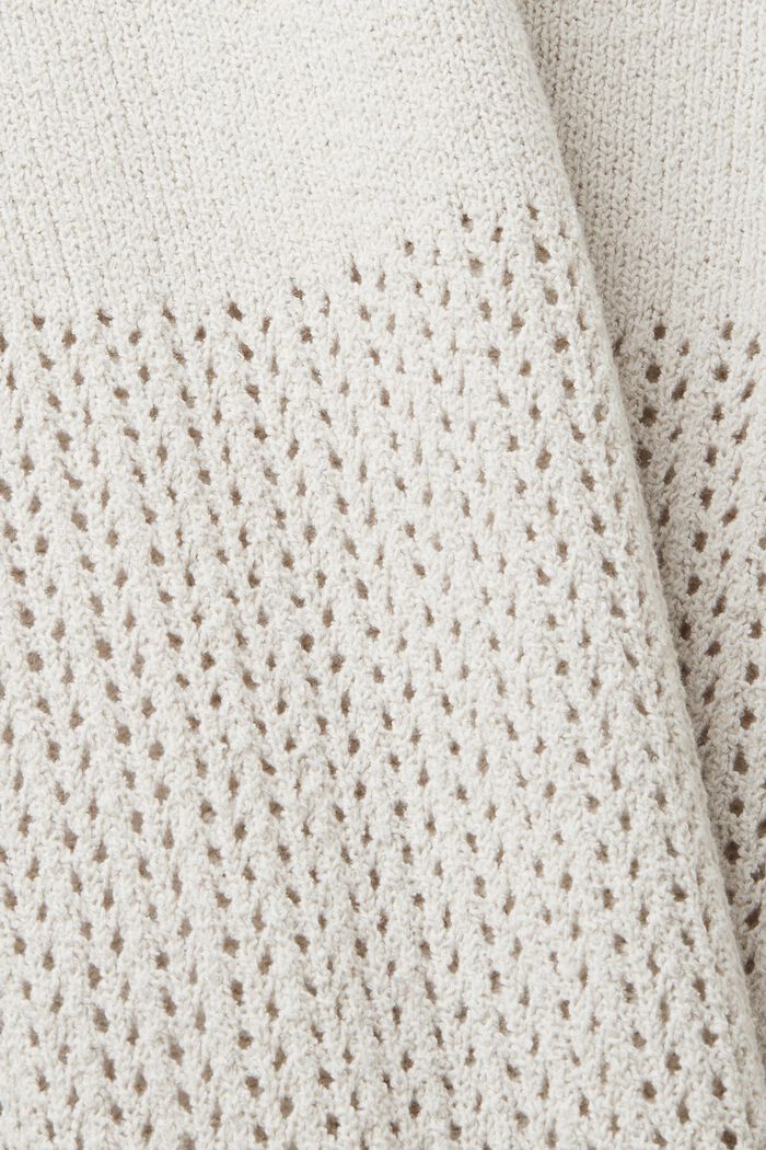 Pullover in cotone pointelle, PASTEL GREY, detail image number 4