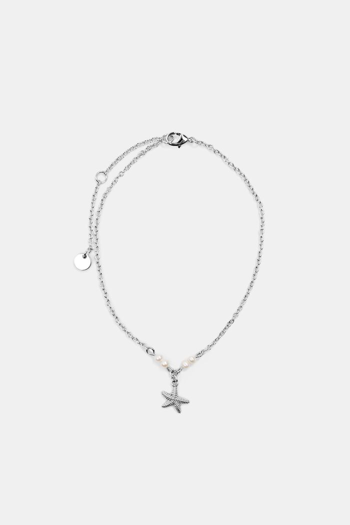 Cavigliera con stella marina e perle, SILVER, overview