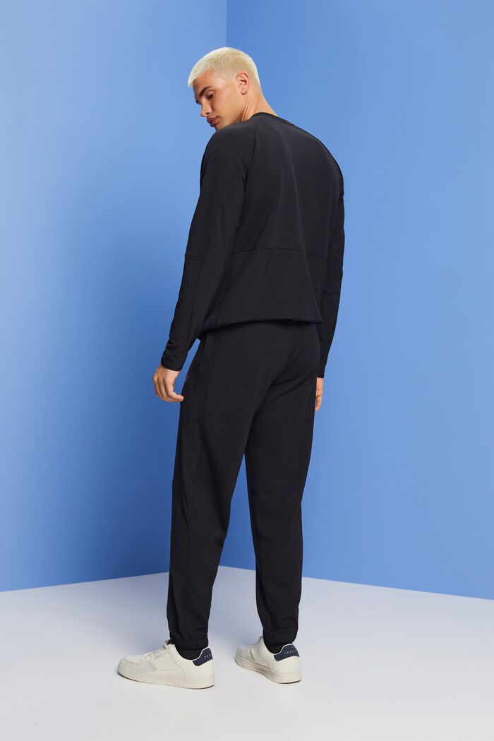 Pantaloni da jogging con zip a contrasto, BLACK, detail image number 3