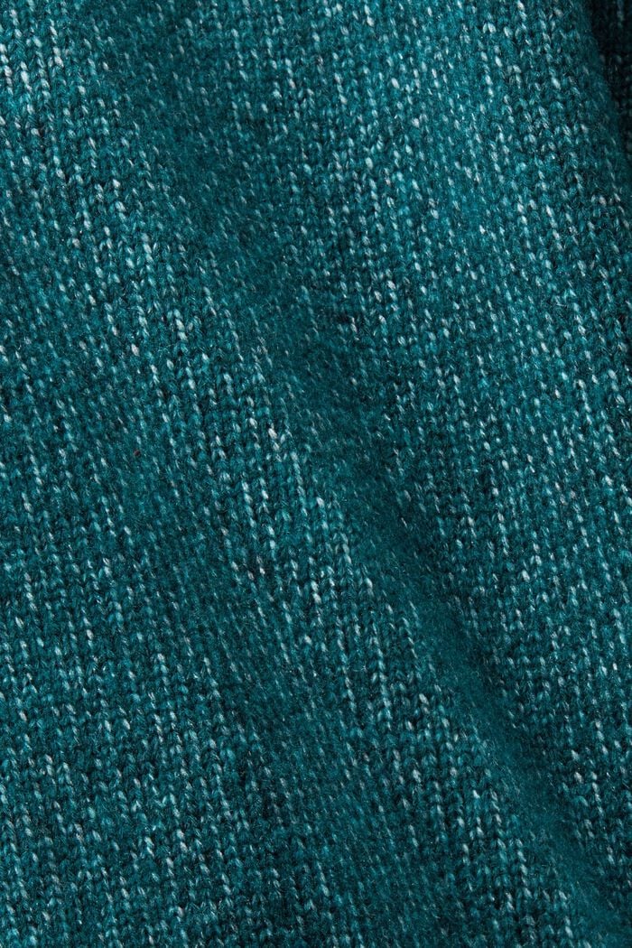 Pullover girocollo in misto lana, EMERALD GREEN, detail image number 4