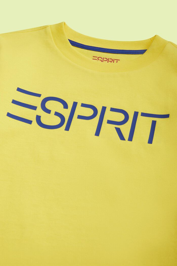 T-shirt con logo in cotone biologico, YELLOW, detail image number 1