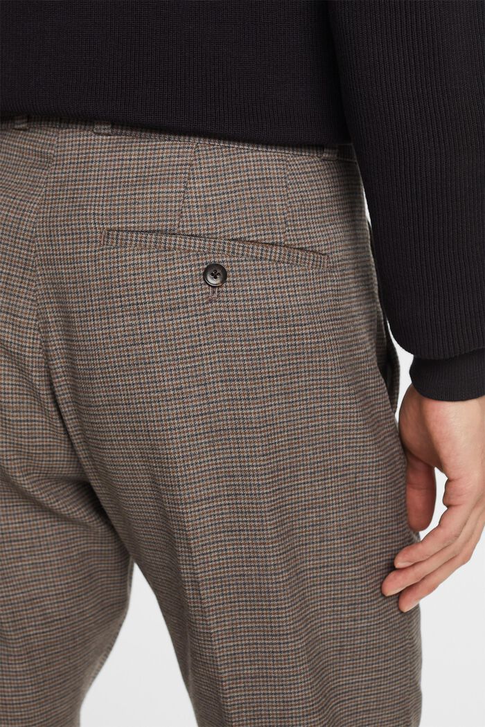 Pantaloni in lana pied de poule, BROWN GREY, detail image number 4