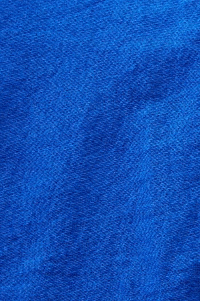 Camicia blusata in lino e cotone, BRIGHT BLUE, detail image number 5