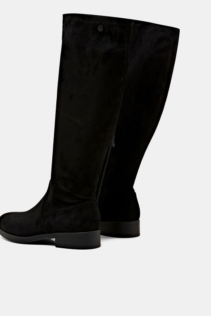 Stivali in similpelle scamosciata al ginocchio, BLACK, detail image number 4