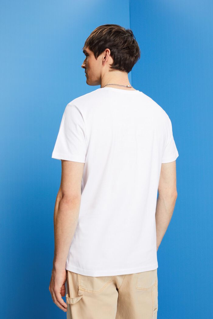 T-shirt girocollo, 100% cotone, WHITE, detail image number 3