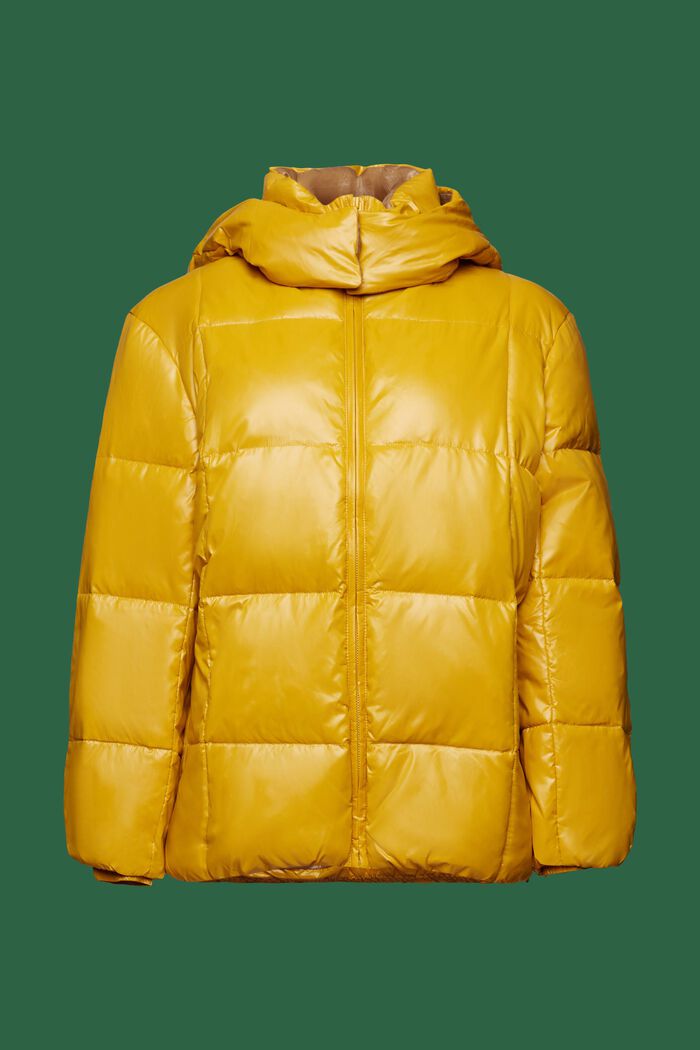 Riciclato: giacca trapuntata con piuma d'oca, AMBER YELLOW, detail image number 7