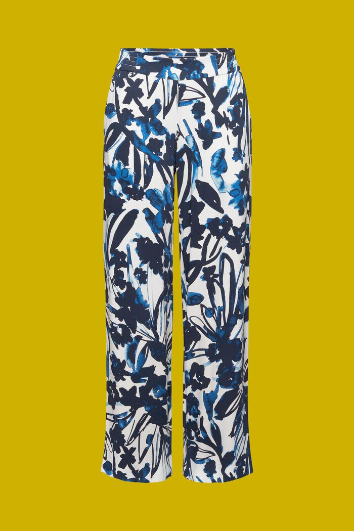 Pantaloni leggeri a gamba larga, LENZING™ ECOVERO™, DARK BLUE, detail image number 6