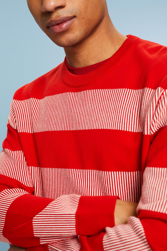 Pullover a righe in maglia a coste, RED, detail image number 3