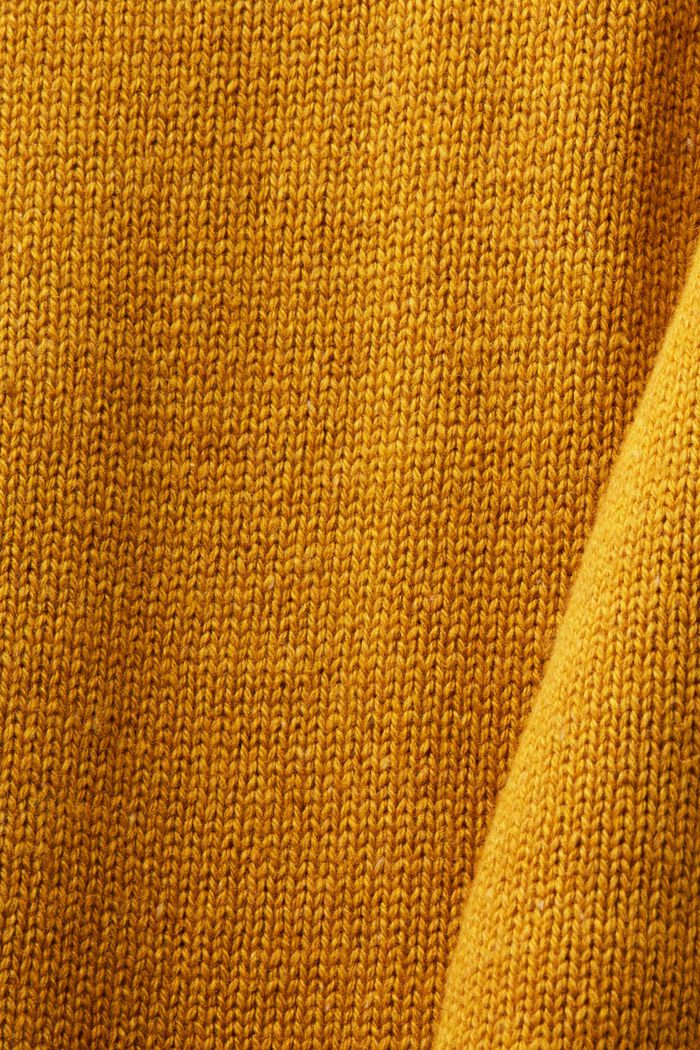 Pullover girocollo a neps, AMBER YELLOW, detail image number 5