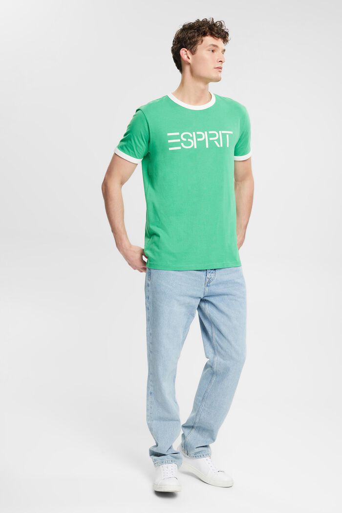 T-shirt in jersey con stampa del logo, GREEN, detail image number 1