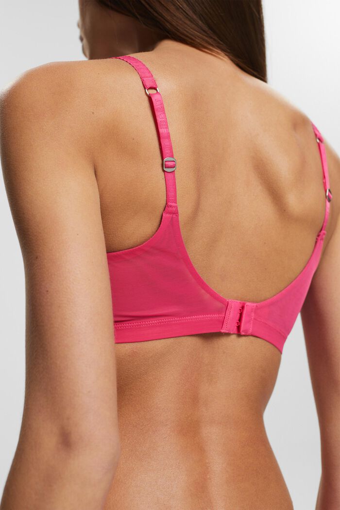 In materiale riciclato: bustier non imbottito in mesh, PINK FUCHSIA, detail image number 4