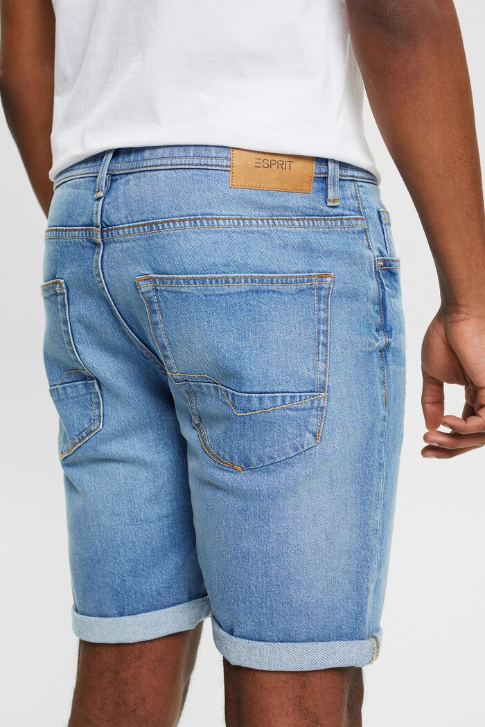 Shorts in jeans di cotone, BLUE BLEACHED, detail image number 0