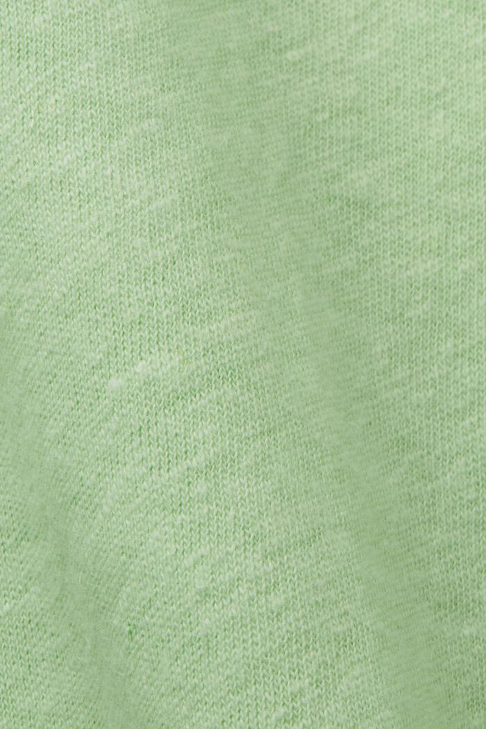 CURVY T-shirt in misto cotone e lino, CITRUS GREEN, detail image number 1