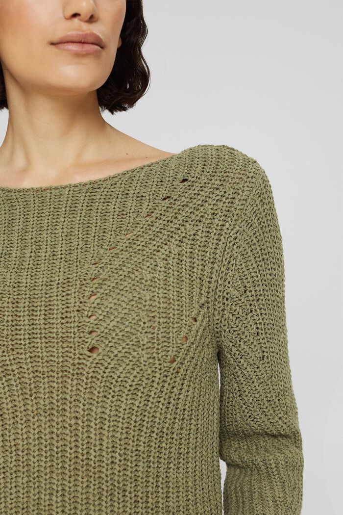 Pullover in misto cotone, LIGHT KHAKI, detail image number 0
