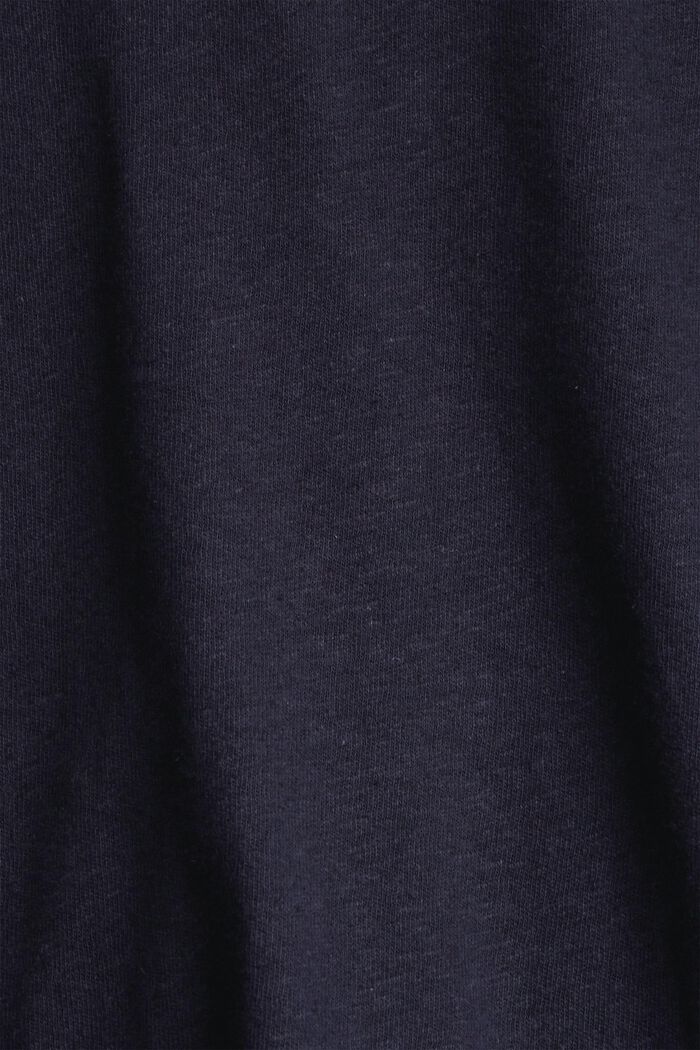 Maglia a maniche lunghe in misto lino con abbottonatura, NAVY, detail image number 1