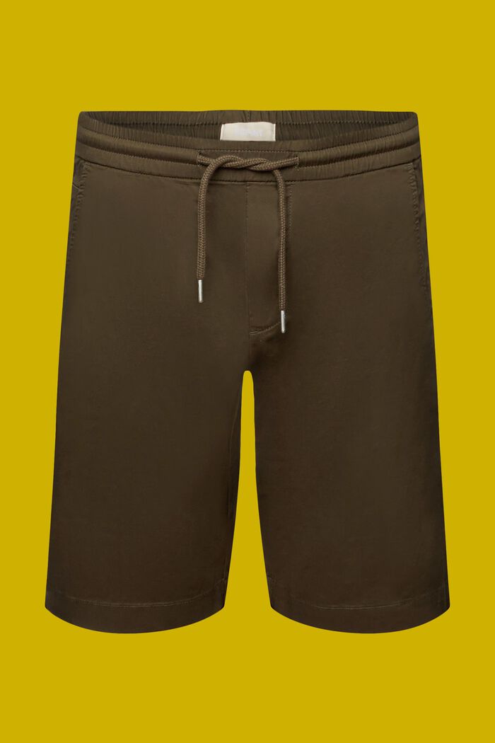 Shorts in twill di cotone, DARK KHAKI, detail image number 7