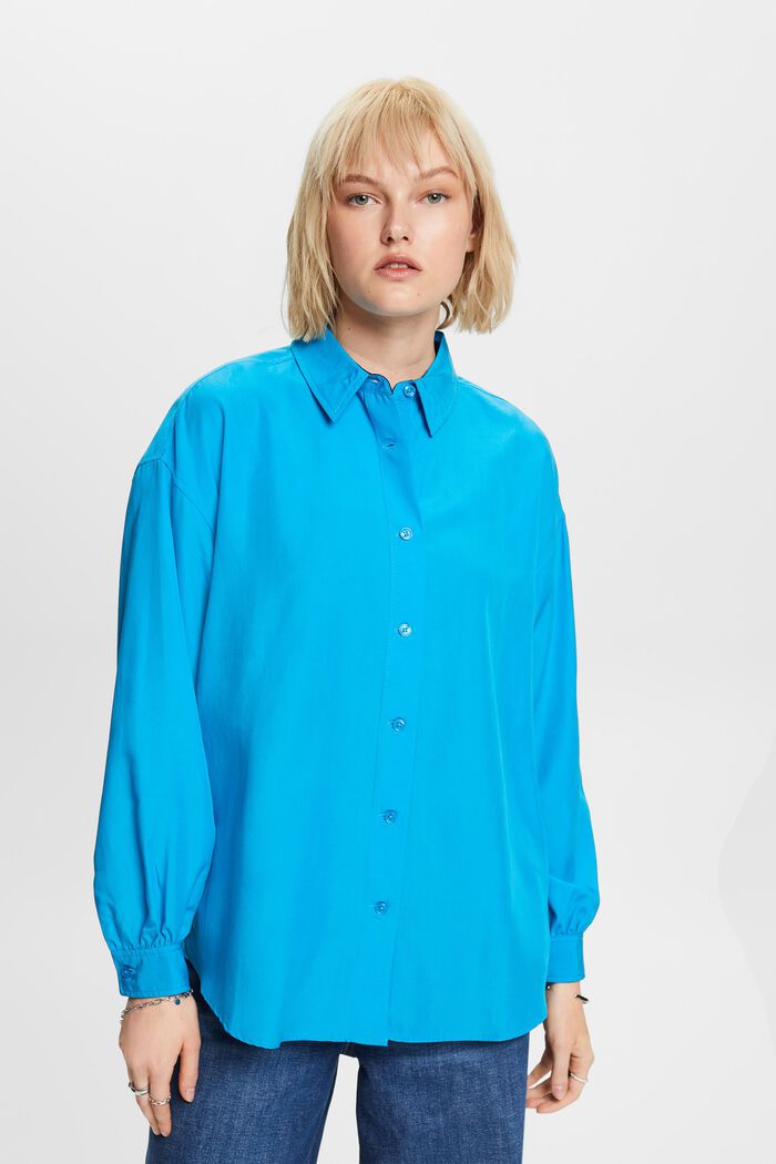 Camicia blusata oversize, BLUE, detail image number 0
