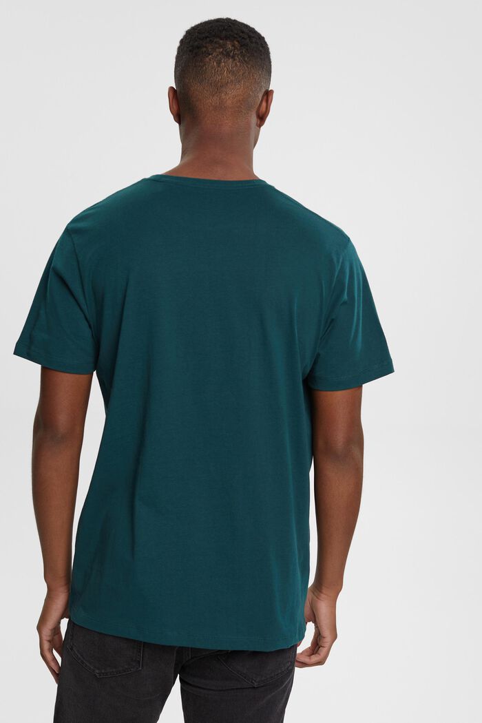 T-shirt con stampa sul petto, DARK TEAL GREEN, detail image number 3
