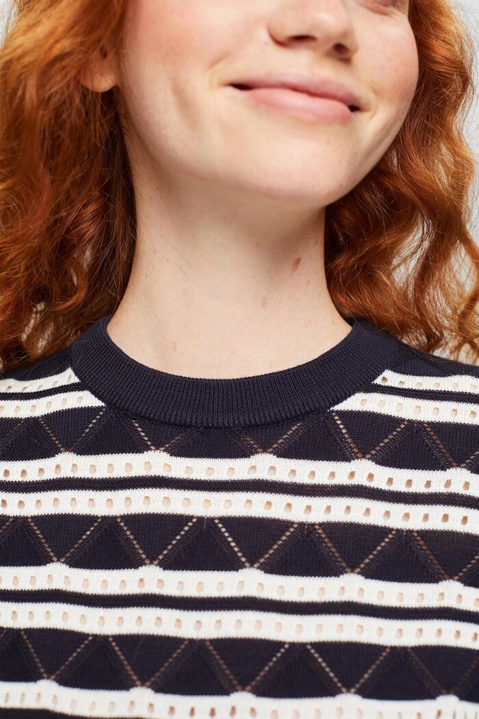 Pullover pointelle con righe, NAVY, detail image number 0