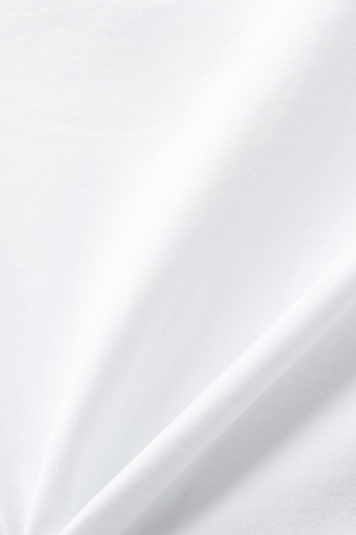 T-shirt girocollo in jersey di cotone Pima, WHITE, detail image number 5