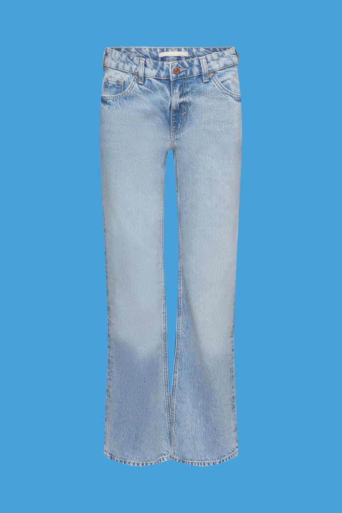 Jeans retrò con vita media e taglio leggermente svasato, BLUE MEDIUM WASHED, detail image number 6