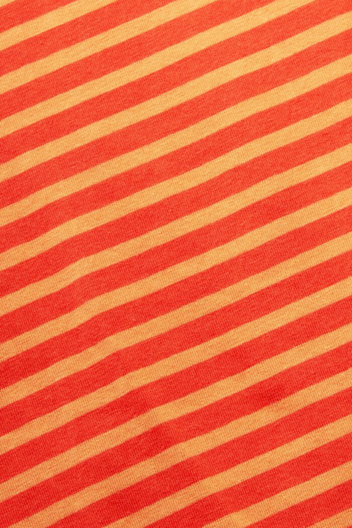 T-shirt a righe in cotone con scollo a barchetta, ORANGE RED, detail image number 5