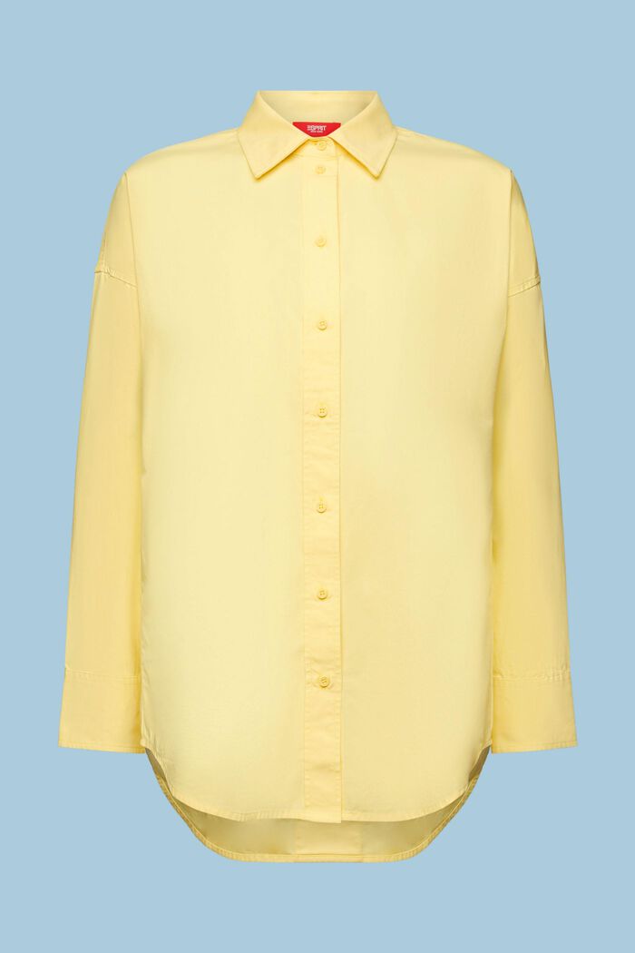 Camicia in popeline di cotone, PASTEL YELLOW, detail image number 6