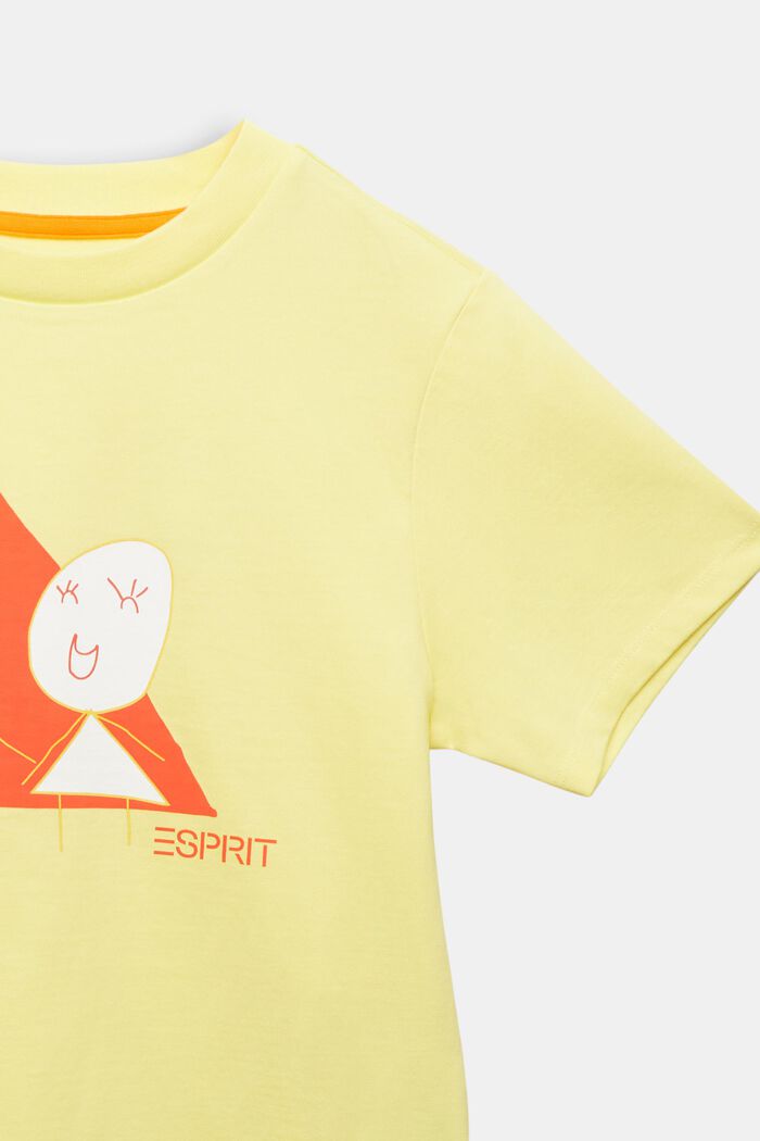 T-shirt in jersey di cotone con grafica, PASTEL YELLOW, detail image number 4