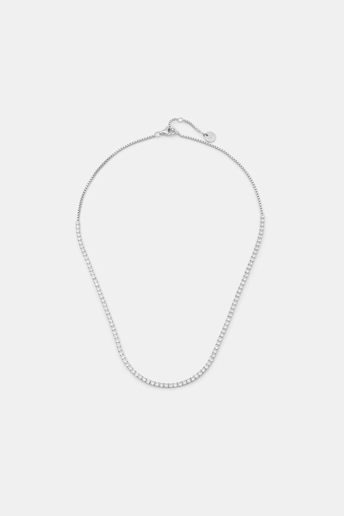 Collana con zirconi, argento sterling, SILVER, detail image number 0