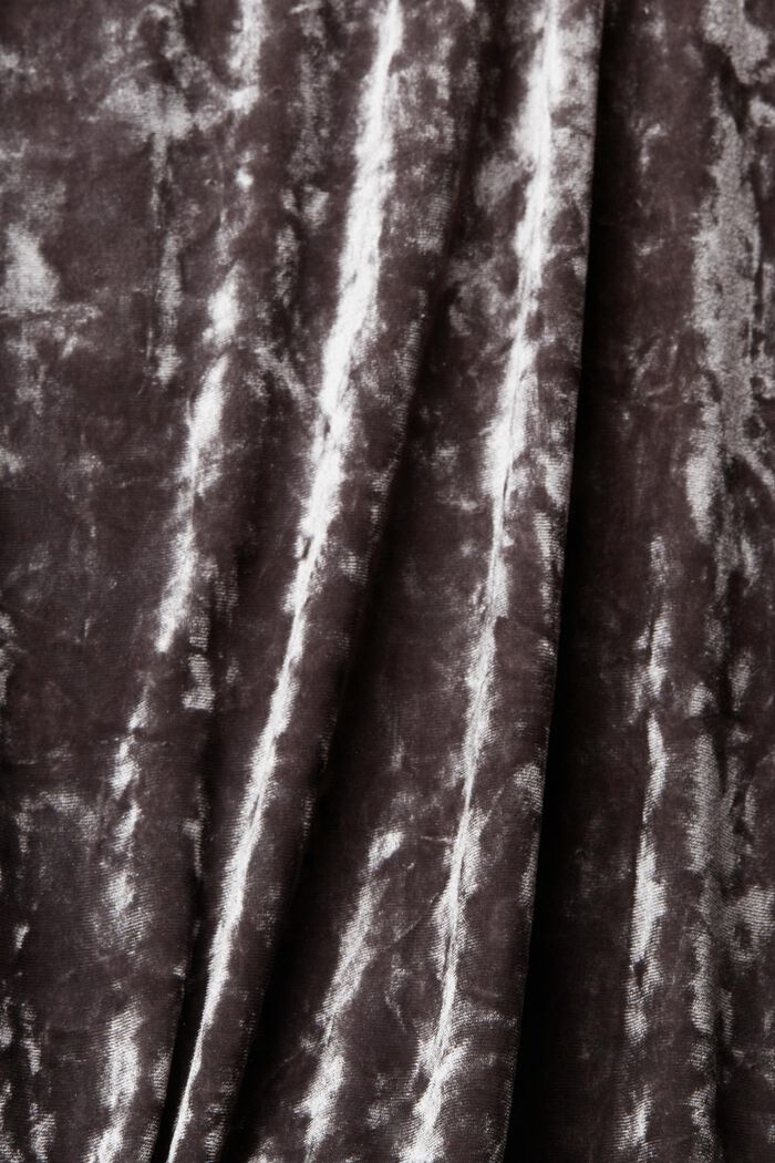 Maglia a maniche lunghe in velluto con dettagli arricciati, ANTHRACITE, detail image number 5