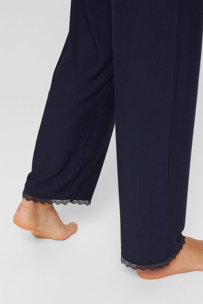Pantaloni da pigiama con pizzo, LENZING™ ECOVERO™, NAVY, detail image number 5