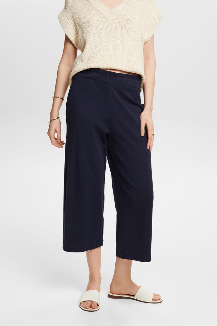 Pantaloni culotte con pinces, NAVY, detail image number 0