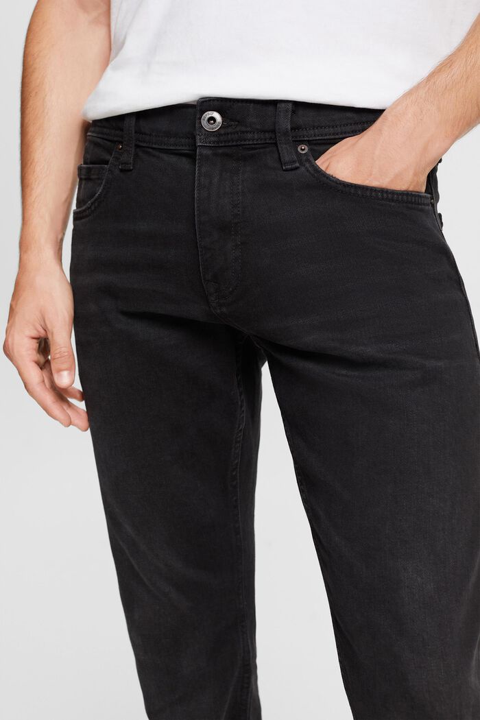 Jeans elasticizzati con cotone biologico, BLACK DARK WASHED, detail image number 3