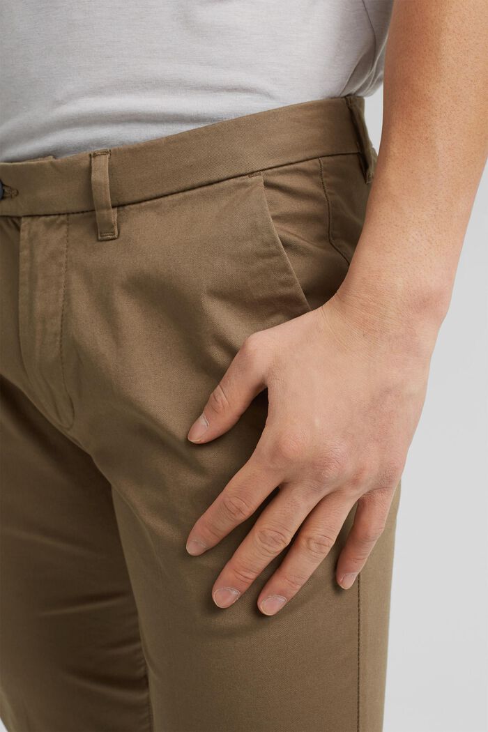 Pantaloni chino elasticizzati con cotone biologico, BEIGE, detail image number 2