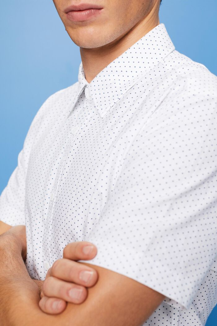Camicia con stampa e colletto button down, WHITE, detail image number 2