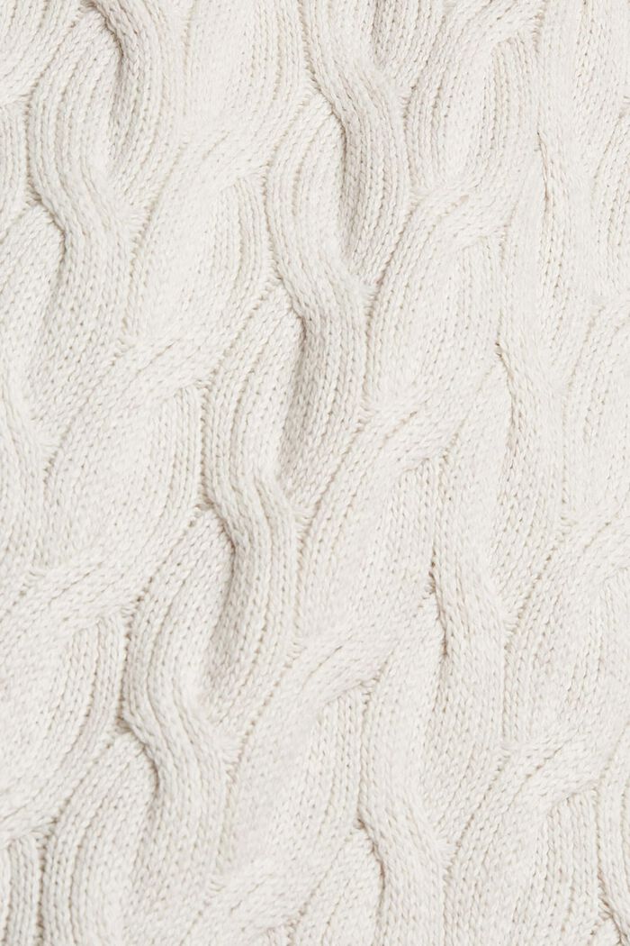 Con lana e alpaca: poncho a maglia con cintura, OFF WHITE, detail image number 2