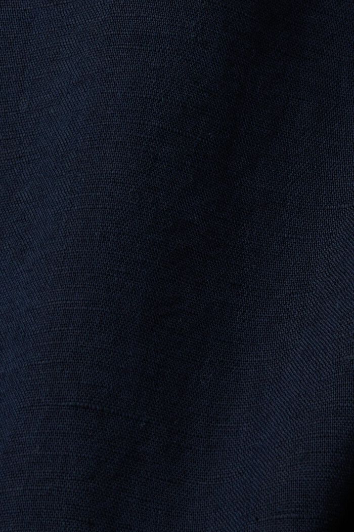 Camicia button-down in misto cotone e lino, NAVY, detail image number 5