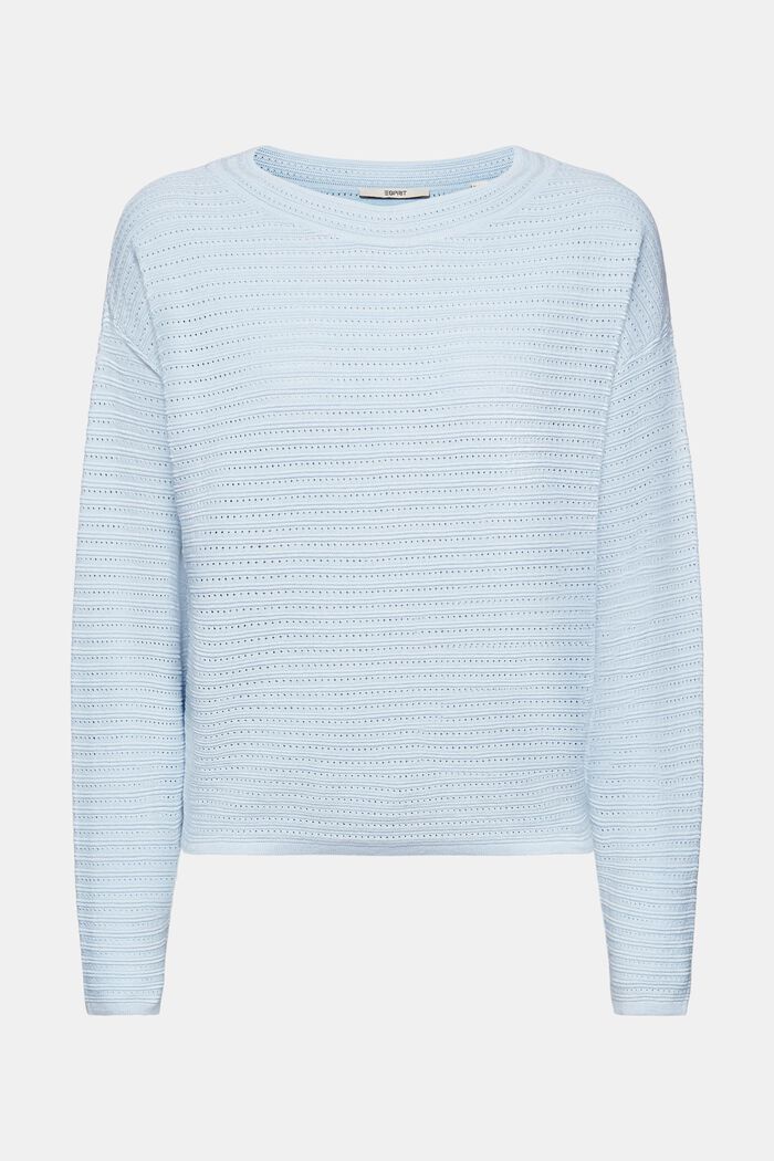 Maglione in maglia mista a righe, PASTEL BLUE, detail image number 6