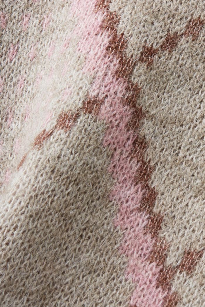 Pullover a quadri in misto lana, LIGHT TAUPE, detail image number 4