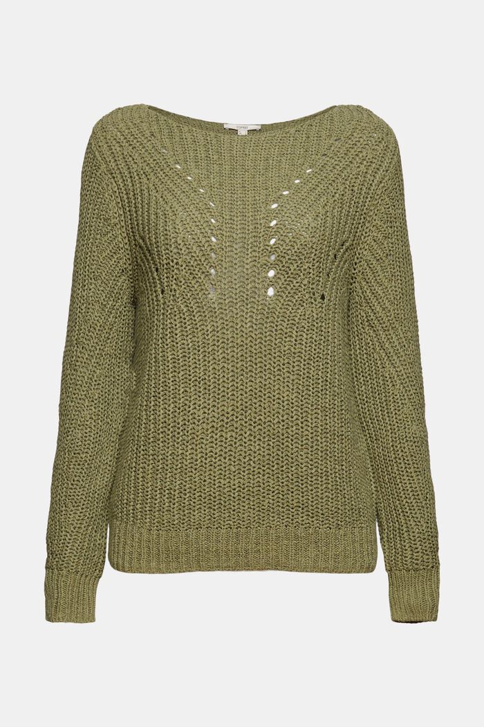 Pullover in misto cotone, LIGHT KHAKI, detail image number 2