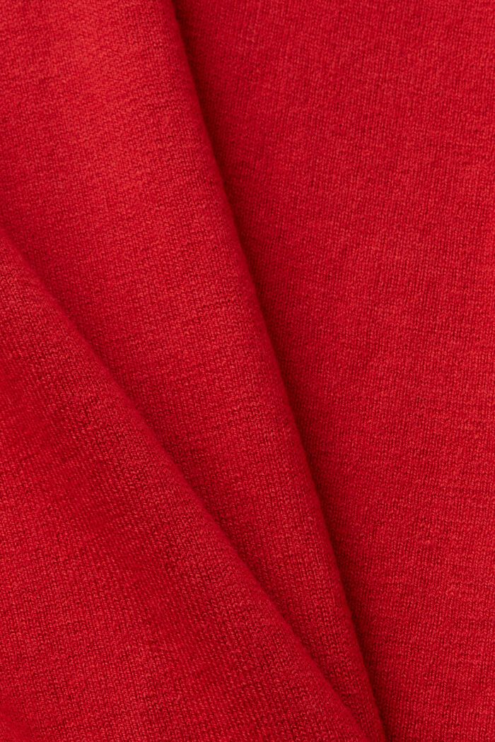 Pullover con scollo a V, DARK RED, detail image number 5