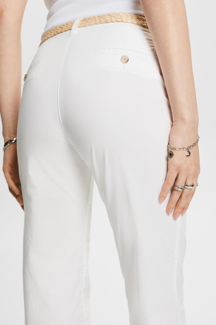 Pantaloni chino con cintura, WHITE, detail image number 4