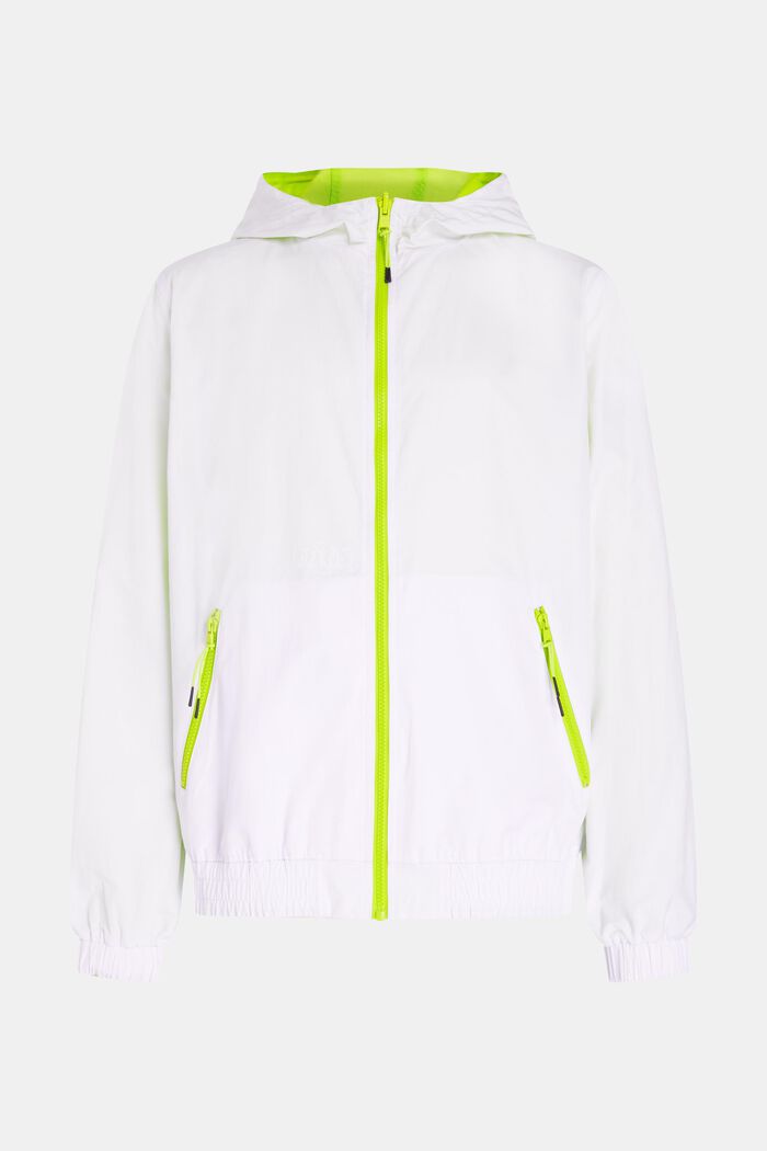Giacca a vento a strati fluo con zip frontale reversibile, LIME YELLOW, overview