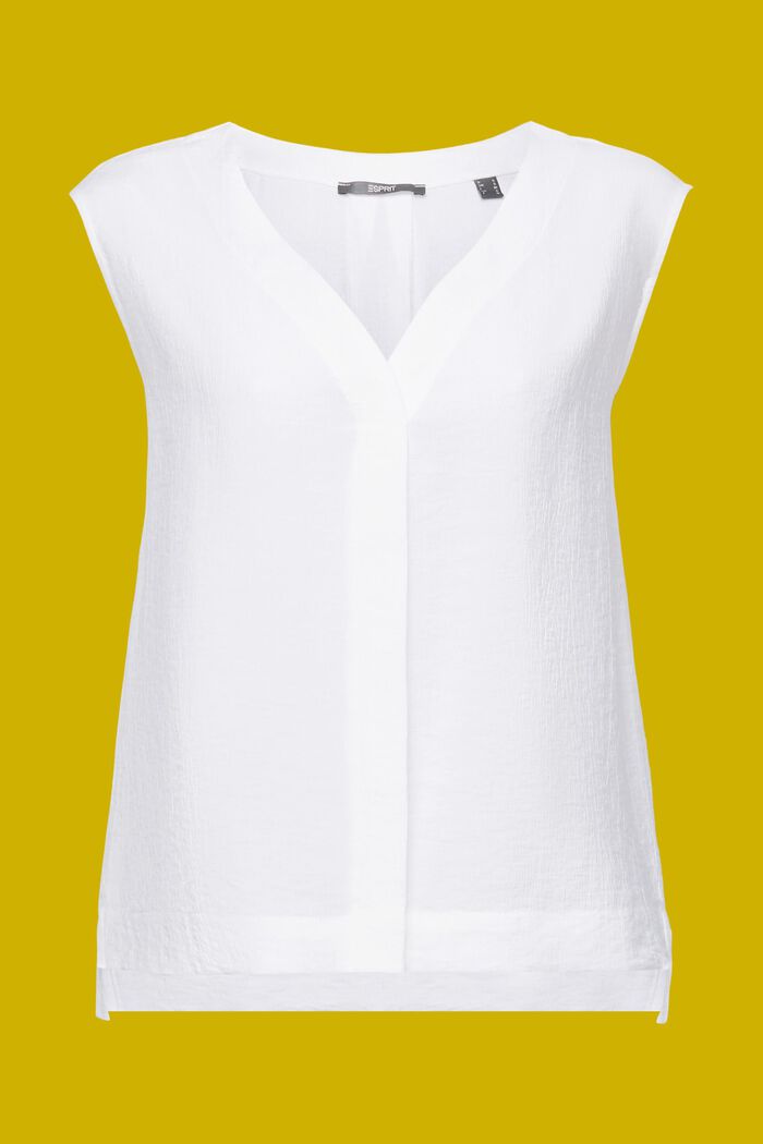Blusa stropicciata e senza maniche, WHITE, detail image number 5