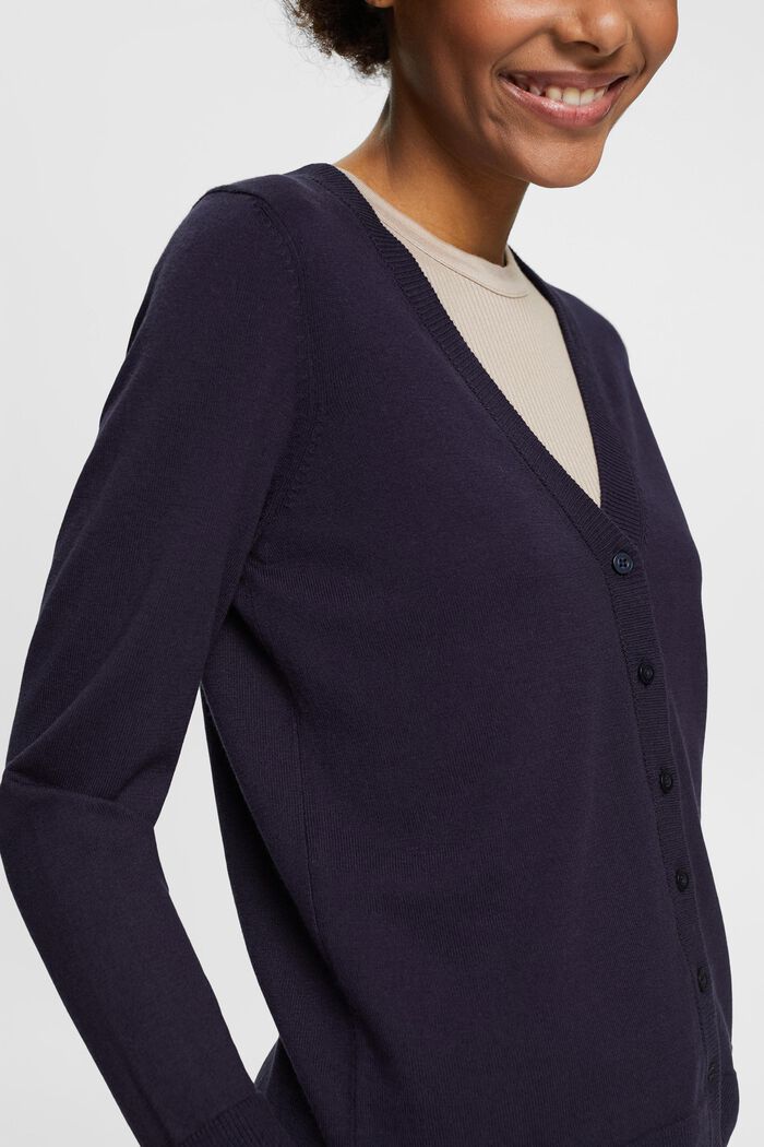 Cardigan con scollo a V, NAVY, detail image number 2