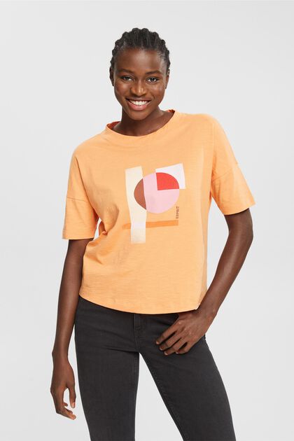 T-shirt in cotone con stampa geometrica