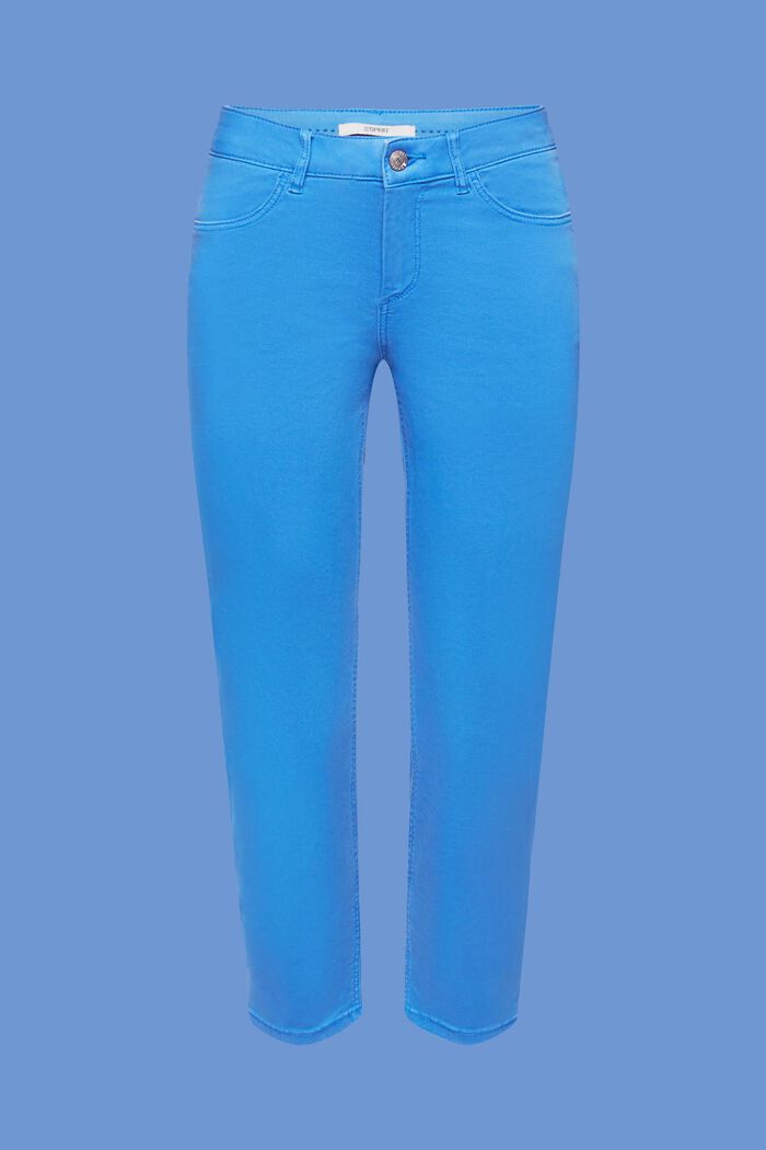 Pantaloni capri in cotone biologico, BRIGHT BLUE, detail image number 6